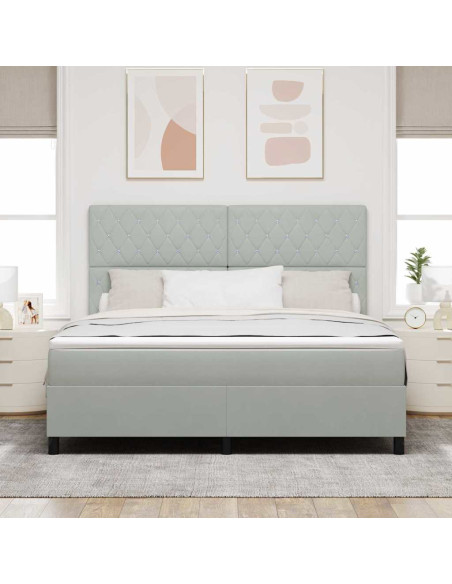 Letto a Sorgente LED Grigio chiaro 180 x 200 cm Velluto
