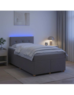 Letto box spring con materasso Tortora 120 x 200 cm Tessuto