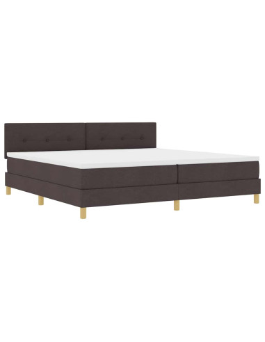 Letto a molle con cuscino Marrone Scuro 200 x 200 cm Tessuto