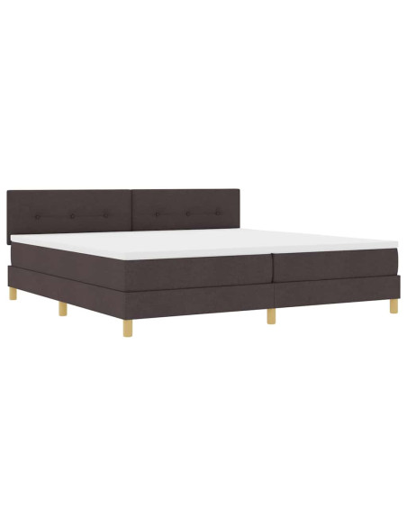 Letto a molle con cuscino Marrone Scuro 200 x 200 cm Tessuto