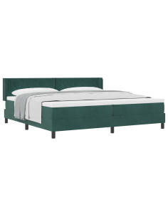 Letto a molle con testiera Verde Scuro 200 x 200 cm Velluto 2