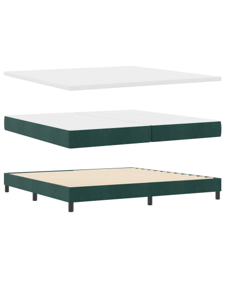 Letto a molle con testiera Verde Scuro 200 x 200 cm Velluto