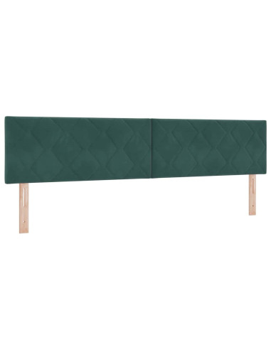 Letto a molle con testiera Verde Scuro 200 x 200 cm Velluto
