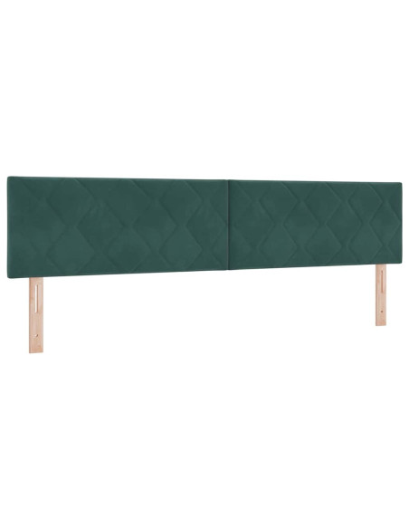 Letto a molle con testiera Verde Scuro 200 x 200 cm Velluto
