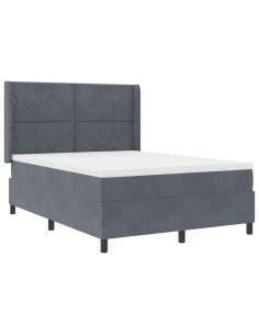 Letto a molle con strisce LED Grigio scuro 160 x 200 cm Velluto 2