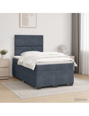 Letto box spring con materasso Grigio Scuro 120 x 190 cm