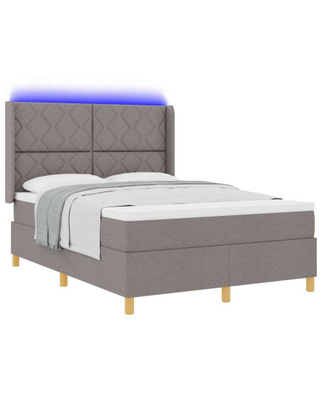 Letto a molle con strisce LED Talpa 140 x 200 cm Tessuto