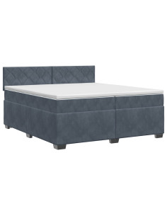 Letto box spring con materasso Grigio Scuro 200 x 200 cm 2