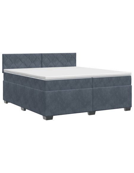 Letto box spring con materasso Grigio Scuro 200 x 200 cm
