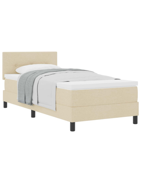 Letto a molle con testiera Crema 80 x 200 cm Tessuto