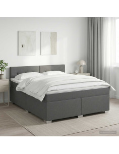 Letto box spring con materasso Grigio Scuro 180 x 200 cm