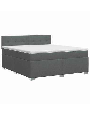 Letto box spring con materasso Grigio Scuro 180 x 200 cm