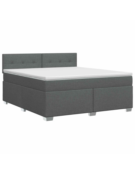 Letto box spring con materasso Grigio Scuro 180 x 200 cm