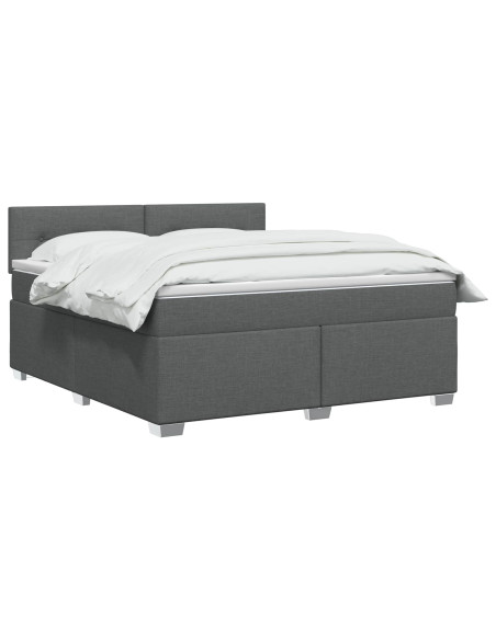 Letto box spring con materasso Grigio Scuro 180 x 200 cm
