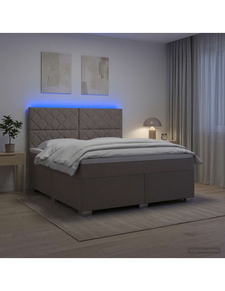Letto box spring con materasso Tortora 140 x 200 cm Tessuto