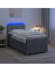 Letto box spring con materasso Grigio Chiaro 100 x 200 cm