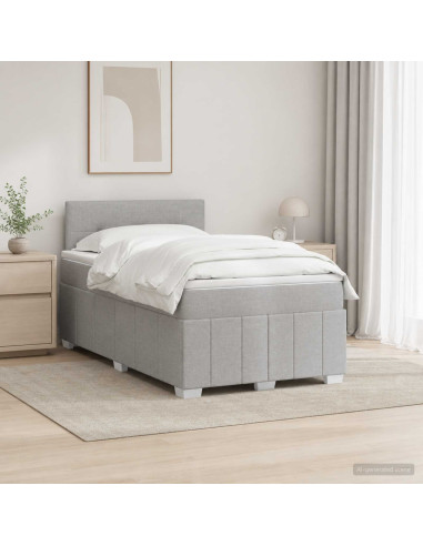 Letto box spring con materasso Grigio Chiaro 120 x 200 cm