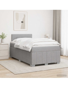 Letto box spring con materasso Grigio Chiaro 120 x 190 cm
