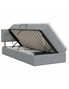 Letto con contenitore e materasso Grigio Chiaro 100 x 200 cm 2