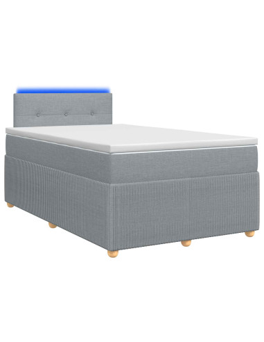 Letto box spring con materasso Grigio Chiaro 120 x 200 cm