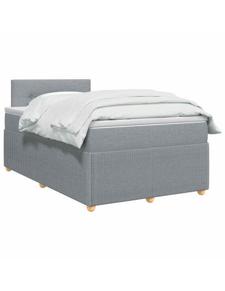 Letto box spring con materasso Grigio Chiaro 120 x 190 cm