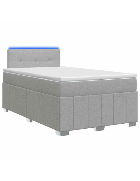 Letto box spring con materasso Grigio Chiaro 120 x 200 cm