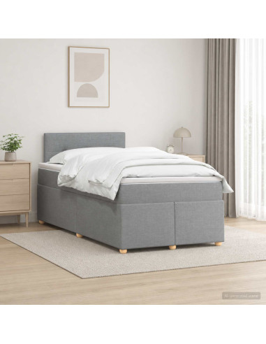 Letto box spring con materasso Grigio Chiaro 120 x 190 cm