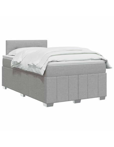 Letto box spring con materasso Grigio Chiaro 120 x 200 cm