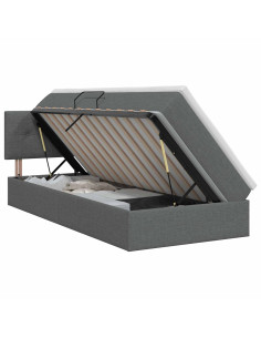 Letto con contenitore e materasso Grigio Scuro 100 x 200 cm