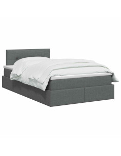Letto con contenitore e materasso Grigio Scuro 120 x 200 cm 2