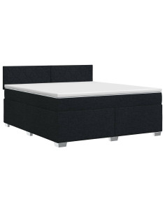 Letto box spring con materasso Nero 140 x 200 cm Tessuto 2