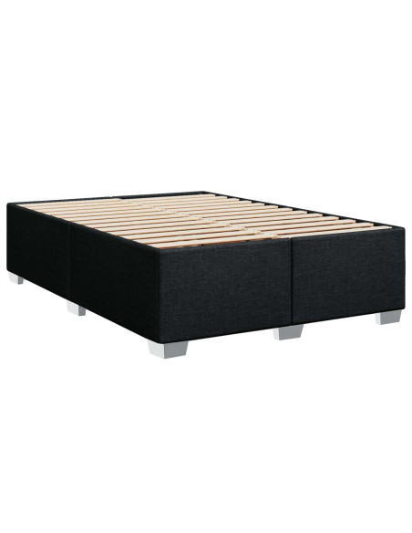 Letto box spring con materasso Nero 140 x 200 cm Tessuto