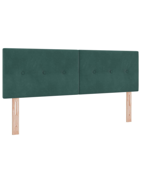 Letto con Box Spring, Materasso e LED Verde Scuro 160 x 200 cm