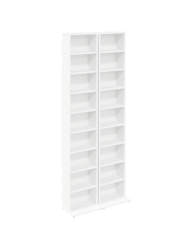 Mobile per CD 2 pz Bianco 33 x 23,5 x 175 cm