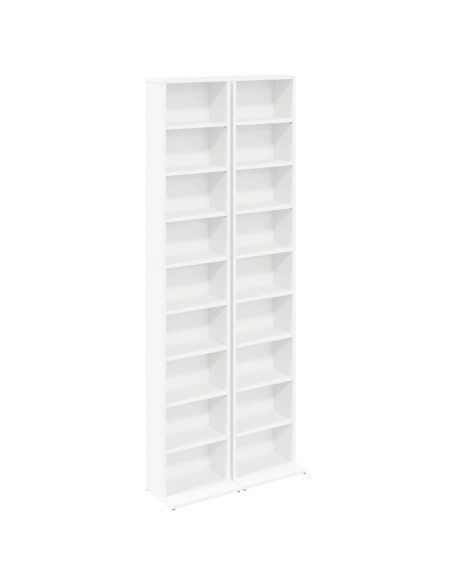 Mobile per CD 2 pz Bianco 33 x 23,5 x 175 cm