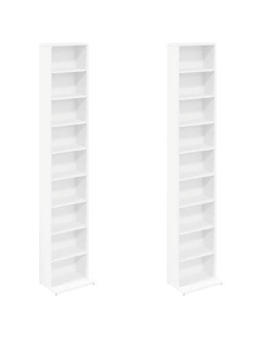 Mobile per CD 2 pz Bianco 33 x 23,5 x 175 cm