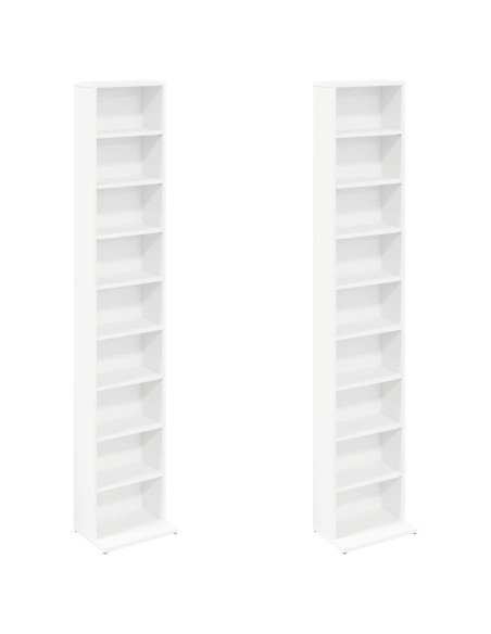 Mobile per CD 2 pz Bianco 33 x 23,5 x 175 cm