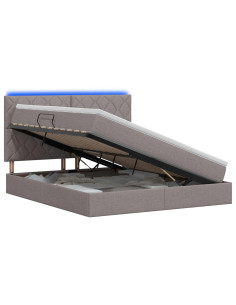 Letto con contenitore LED e materasso Tortora 160 x 200 cm 2