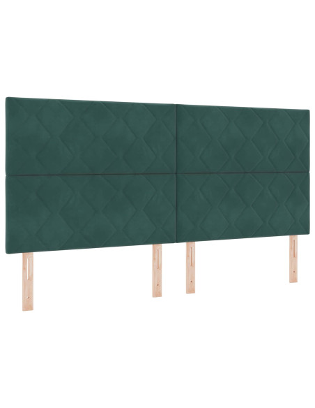 Letto con Contenitore Verde Scuro 200 x 200 cm Velluto