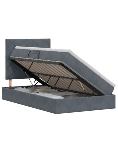 Letto con contenitore e materasso Grigio Scuro 120 x 200 cm 2