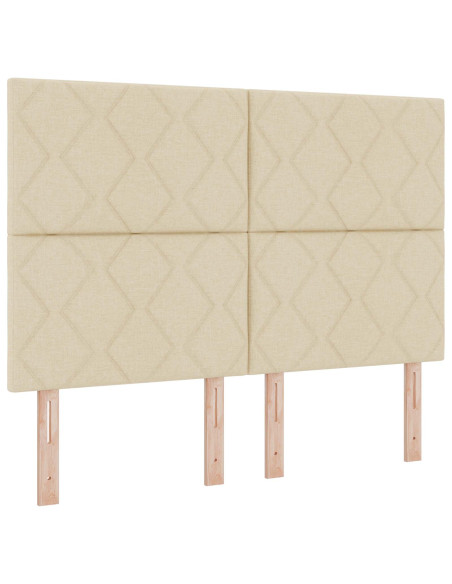 Letto con contenitore e materasso Crema 160 x 200 cm Tessuto