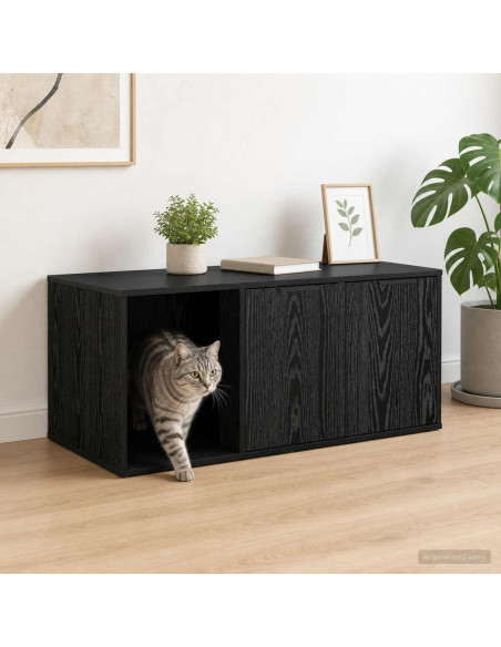 Mobile per gatti Rovere Nero 100 x 49 x 45 cm