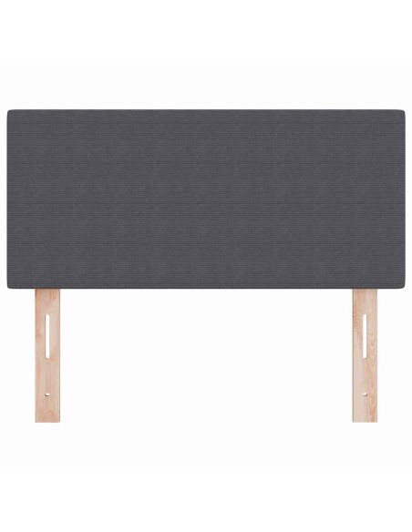 Testiera LED con testiera Grigio scuro 100 cm Tessuto in Cords