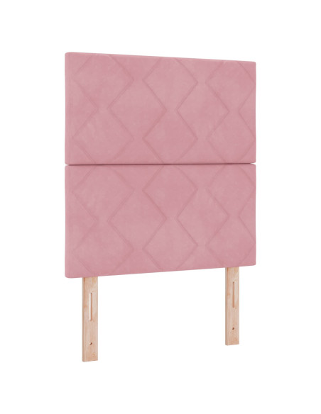 Letto box spring con materasso Rosa 80 x 200 cm Velluto