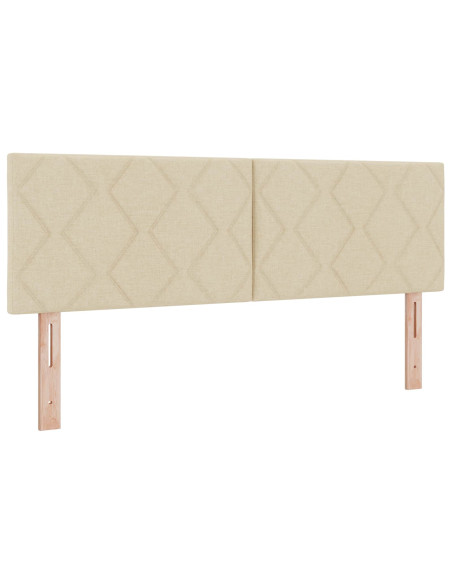 Letto box spring con materasso Crema 160 x 200 cm Tessuto