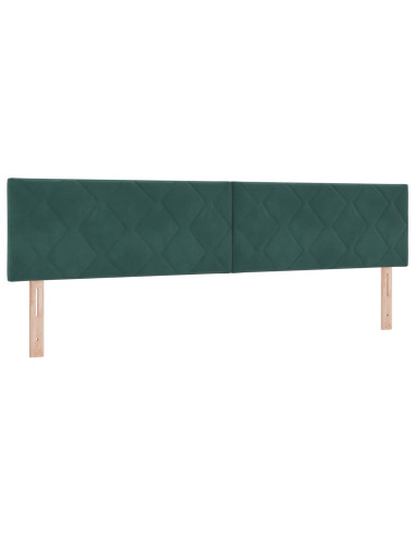Letto con Contenitore con testiera 2 pz Verde Scuro