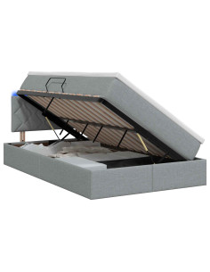 Letto con contenitore LED e materasso Grigio Chiaro 2