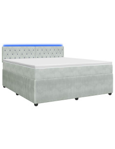 Letto box spring con materasso Grigio Chiaro 180 x 200 cm 2