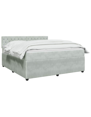 Letto box spring con materasso Grigio Chiaro 180 x 200 cm
