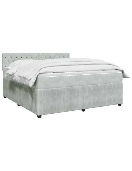 Letto box spring con materasso Grigio Chiaro 180 x 200 cm